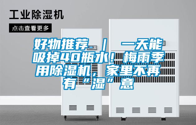 好物推薦 ｜ 一天能吸掉40瓶水！梅雨季用除濕機，家里不再有“濕”意