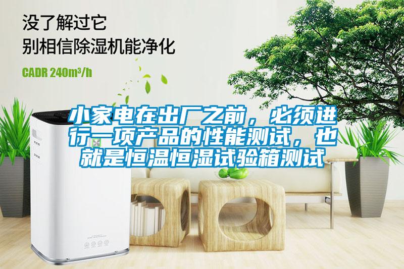 小家電在出廠之前，必須進行一項產品的性能測試，也就是恒溫恒濕試驗箱測試